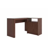 Manhattan Comfort 138AMC164 Kalmar L -Shaped Office Desk with Inclusive in Dark Brown 
